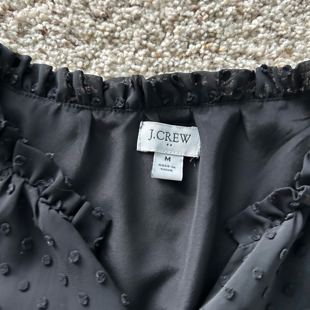 J.Crew Ruffleneck top in clip dot - Picture 3 of 6